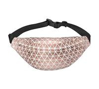 Riñonera de poliéster impermeable con cinturón ajustable, versátil bolsa cruzada para hombres y mujeres, Fondos de patrón de oro rosa, Talla única