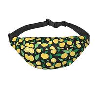 Riñonera de poliéster impermeable con cinturón ajustable, versátil bolsa cruzada para hombres y mujeres, Fruta de limón, Talla única