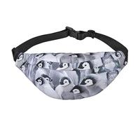 Riñonera de poliéster impermeable con cinturón ajustable, versátil bolsa cruzada para hombres y mujeres, Lindo pingüino., Talla única