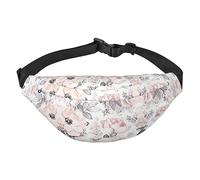 Riñonera de poliéster impermeable con cinturón ajustable, versátil bolsa cruzada para hombres y mujeres, Patrón floral de acuarela, Talla única