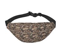 Riñonera de poliéster impermeable con cinturón ajustable, versátil bolsa cruzada para hombres y mujeres, Rustic Lodge Bear, Talla única