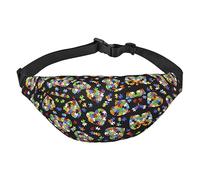 Riñonera de poliéster impermeable con cinturón ajustable, versátil bolsa cruzada para hombres y mujeres, Rompecabezas de concienciación sobre el autismo, piezas de corazón, Talla única