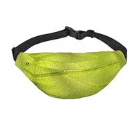 Riñonera de poliéster impermeable con cinturón ajustable, versátil bolsa cruzada para hombres y mujeres, Vena de textura de hoja de árbol, Talla única