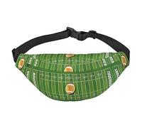 Riñonera de poliéster impermeable con cinturón ajustable, versátil bolsa cruzada para hombres y mujeres, Balón de campo de fútbol americano, Talla única