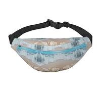 Riñonera de poliéster impermeable con cinturón ajustable, versátil bolsa cruzada para hombres y mujeres, Estrella de mar de conchas de playa, Talla única