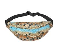 Riñonera de poliéster impermeable con cinturón ajustable, versátil bolsa cruzada para hombres y mujeres, Tortugas en la playa, Talla única