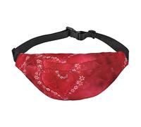 Riñonera de poliéster impermeable con cinturón ajustable, versátil bolsa cruzada para hombres y mujeres, Día de San Valentín Flor Corazón Rojo, Talla única