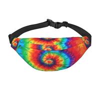 Riñonera de poliéster impermeable con cinturón ajustable, versátil bolsa cruzada para hombres y mujeres, Tie Dye Rainbow, Talla única