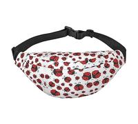 Riñonera de poliéster impermeable con cinturón ajustable, versátil bolsa cruzada para hombres y mujeres, Mariquita divertida, Talla única