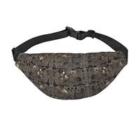 Riñonera de poliéster impermeable con cinturón ajustable, versátil bolsa cruzada para hombres y mujeres, Engranajes mecánicos Steampunk, Talla única