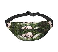 Riñonera de poliéster impermeable con cinturón ajustable, versátil bolsa cruzada para hombres y mujeres, Lindo panda pequeño, Talla única