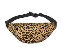 Riñonera de poliéster impermeable con cinturón ajustable, versátil bolsa cruzada para hombres y mujeres, estampado de leopardo, Talla única