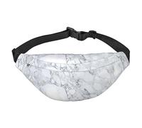 Riñonera de poliéster impermeable con cinturón ajustable, versátil bolsa cruzada para hombres y mujeres, Mármol Negro Claro, Talla única