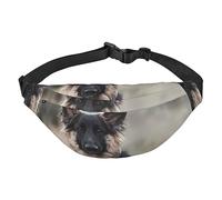Riñonera de poliéster impermeable con cinturón ajustable, versátil bolsa cruzada para hombres y mujeres, Animal Pastor Alemán, Talla única