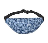 Riñonera de poliéster impermeable con cinturón ajustable, versátil bolsa cruzada para hombres y mujeres, Mármol azul oscuro, Talla única