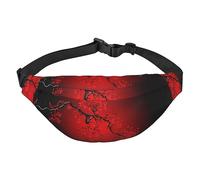 Riñonera de poliéster impermeable con cinturón ajustable, versátil bolsa cruzada para hombres y mujeres, Flor de cerezo rojo, Talla única