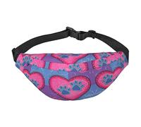 Riñonera de poliéster impermeable con cinturón ajustable, versátil bolsa cruzada para hombres y mujeres, Perro Animal Pet Paw, Talla única