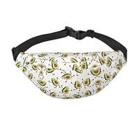 Riñonera de poliéster impermeable con cinturón ajustable, versátil bolsa cruzada para hombres y mujeres, Divertidos aguacates de dibujos animados, Talla única