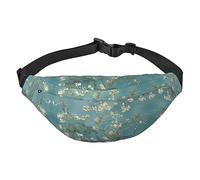 Riñonera de poliéster impermeable con cinturón ajustable, versátil bolsa cruzada para hombres y mujeres, Flor de almendras, Talla única