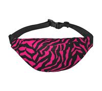 Riñonera de poliéster impermeable con cinturón ajustable, versátil bolsa cruzada para hombres y mujeres, Cebra Tigre Leopardo Rosa, Talla única