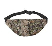 Riñonera de poliéster impermeable con cinturón ajustable, versátil bolsa cruzada para hombres y mujeres, Vida silvestre Caza Ciervo Oso Alce, Talla única