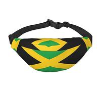 Riñonera de poliéster impermeable con cinturón ajustable, versátil bolsa cruzada para hombres y mujeres, Bandera de Jamaica, Talla única