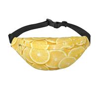 Riñonera de poliéster impermeable con cinturón ajustable, versátil bolsa cruzada para hombres y mujeres, Amarillo Limón, Talla única