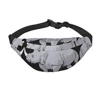 Riñonera de poliéster impermeable con cinturón ajustable, versátil bolsa cruzada para hombres y mujeres, Rinoceronte Animal, Talla única