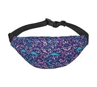 Riñonera de poliéster impermeable con cinturón ajustable, versátil bolsa cruzada para hombres y mujeres, Dinosaurio de dibujos animados., Talla única