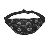 Riñonera de poliéster impermeable con cinturón ajustable, versátil bolsa cruzada para hombres y mujeres, Símbolos sobrenaturales Negro, Talla única