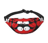 Riñonera de poliéster impermeable con cinturón ajustable, versátil bolsa cruzada para hombres y mujeres, Cangrejo de dibujos, Talla única