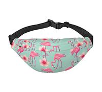 Riñonera de primavera con diseño de pájaros y flores, casual, ajustable, para hombres y mujeres, bolsa cruzada, bolsa de cinturón, bolsa deportiva, rosa (flamingo), Talla única, Mochila casual