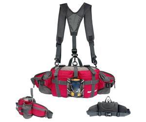 Riñonera de Senderismo para Hombre y Mujer, Impermeable, con portabotellas y Correas de Hombro Individuales o Dobles, Ideal para Correr, Caminar, pasear al Perro, Viajar Andar en Bicicleta, Color