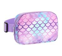 Riñonera de Sirena para Niñas - Riñonera para Niños Riñonera de Sirena con Cintura Ajustable 51-90 cm, Riñonera para Niñas Riñonera de Sirena con Múltiples Compartimentos