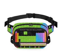 Riñonera de tabla periódica para mujeres, hombres, niñas, niños, niños, riñonera Periodic of The Elements, bolsa para correr, deportes, senderismo, bolsa de cinturón, color, XL, Organizador de bolsas