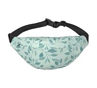 Riñonera de tamaño grande con estampado de ramas de olivo, bolsa de cintura cruzada de ajuste libre, 3 bolsillos elásticos con cremallera para hombres y mujeres, correr, viajes, Hoja1, Talla única,