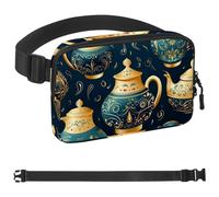 Riñonera de té árabe para hombres y mujeres, bolsa de cintura de senderismo, cinturón de bolsillo con correa ajustable para correr, caminar, viajar, Multicolor 08, 1.5x9.0x5.9in/4x23x15cm