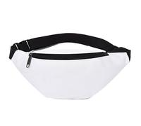 Riñonera de tela Oxford impermeable, 30 x 15 cm, riñonera deportiva azul con correa ajustable, Blanco, 30X7X13CM, Deporte casual