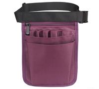 Riñonera de utilidad, con cintura ajustable y 8 bolsillos para herramientas para organizar dispositivos y artículos esenciales de trabajo para trabajadores de la salud (morado)