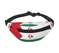 Riñonera de viaje con la bandera del Sáhara Occidental, adecuada para deportes, correr, ciclismo, viajes, pesca, para niños, color negro, talla única