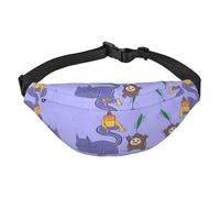 Riñonera de viaje con semillas de girasol y gatos, adecuada para deportes, correr, ciclismo, viajes, pesca para niños, bolsa cruzada grande