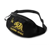 Riñonera de viaje divertida con conector para auriculares, correa ajustable, bandera comunista de California República, Bandera comunista de California Republic, Talla única, moda