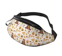 Riñonera de viaje para mujeres y hombres, con diseño de abeja, tarro de miel, colmena y oso, riñonera de viaje para mujeres y hombres