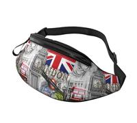 Riñonera Deportiva Casual Bolsa De Cintura Táctica Monumento Emblemático del Big Ben En Londres Multifuncional Riñoneras De Cintura para Entrenamiento Viajes Marcha 14X35Cm