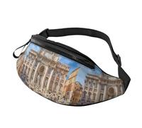 Riñonera Deportiva Casual Bolso De Cintura Fuente De Trevi, Roma, Italia Ajustable Riñoneras Mujer para Viajar Senderismo Correr 14X35Cm