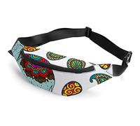 Riñonera deportiva con diseño de elefantes, guepardos, colibríes, para adultos y niños, Elefantes coloridos dibujados a mano con elefantes coloridos dibujados a mano, Talla única, Riñoneras