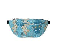 Riñonera deportiva grande con estampado de mapa de Grecia, riñonera cruzada para mujeres y hombres, bolsa de viaje para entrenamiento
