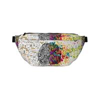Riñonera deportiva grande con estampado de ventaja de cerebro izquierdo y derecho, para mujeres y hombres, bolsa de viaje para entrenamiento