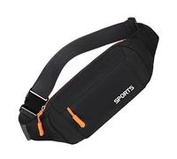 Riñonera deportiva impermeable para correr para mujeres y hombres, riñonera deportiva ajustable, para viajes, senderismo, correr, Black, 12.2x1.18x5.51 inches, Unisex
