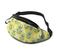 Riñonera Deportiva Linda Rana De Dibujos Animados Unisex Bumbag Ligera,Casual Bolso De Cintura para Actividades Bici Viajar 14X35Cm
